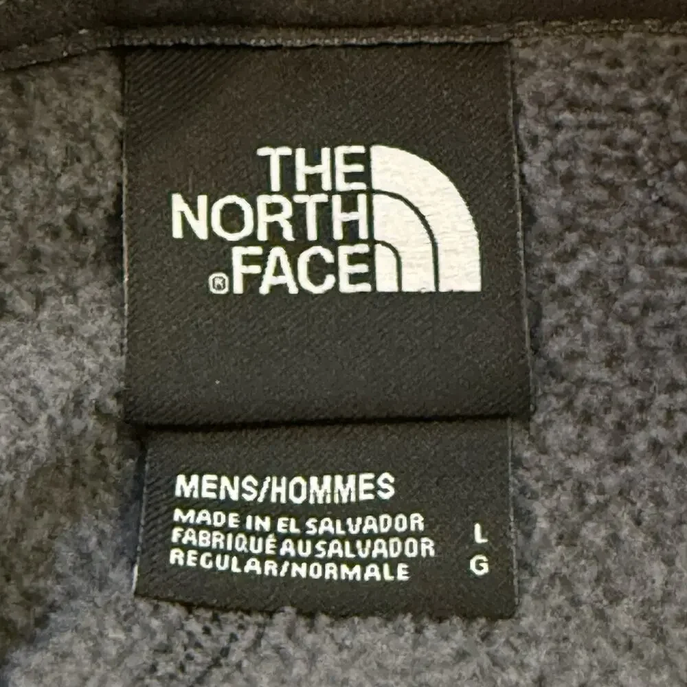 The North Face Textured Fleece 1/4‎ Zip Dark Gray Pullover Sz L Mens Sweater